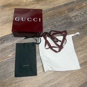 Authentic Gucci Maroon Empty Belt Box 2 Dust Bags and Gucci Ribbon
